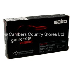 Sako .222 Rem Gamehead 40 Grain 20 Pack