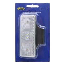 LED Side Marker Lamp With Bracket White 12/24v