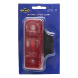 LED Side Marker Lamp With Bracket Red 12/24v