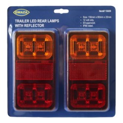 LED 3 In 1 Trailer Rear Light With Reflectors 12/24v