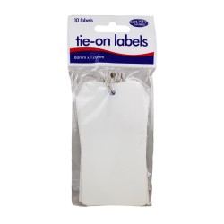 Tie On Label Tags Large 10 Pack White