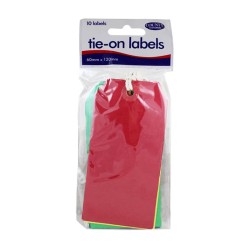 Tie On Label Tags Large 10 Pack Coloured