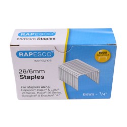 Rapesco Staples 26/6 6mm 5000 Pack