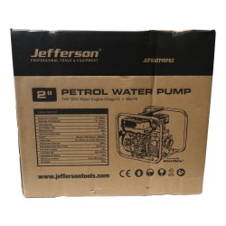 Jefferson Petrol Water Pump 7HP 2" c/w Free Pipe & Clamp