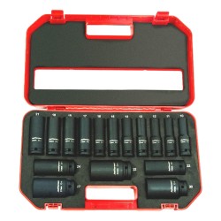 Jefferson Deep Impact Socket Set 1/2" Drive 16 Piece