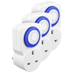 Masterplug Mechanical Timer 24 Hour 3 Pack