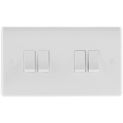 BG Rounded Edge Switch 4 Gang 2 Way