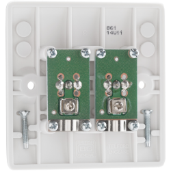 BG Rounded Edge Outlet 2 Gang Co-Axial Socket