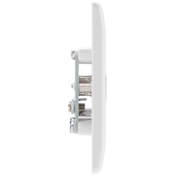 BG Rounded Edge Outlet 2 Gang Co-Axial Socket