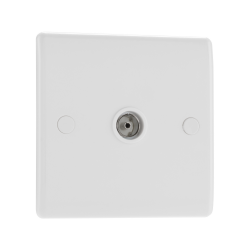 BG Rounded Edge Outlet 1 Gang Co-Axial Socket Iso