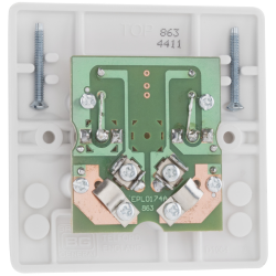 BG Rounded Edge Outlet 2 Gang Co-Axial Socket Iso