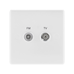 BG Rounded Edge Outlet 2 Gang FM/TV Socket