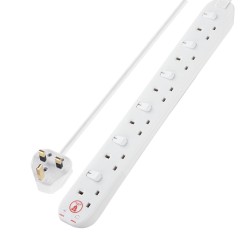 Masterplug Extension Lead 6 Socket Switched & Surged