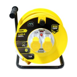 Masterplug Extension Lead Cable Reel 2 Gang 110v 50m