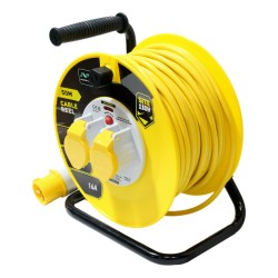 Masterplug Extension Lead Cable Reel 2 Gang 110v 50m