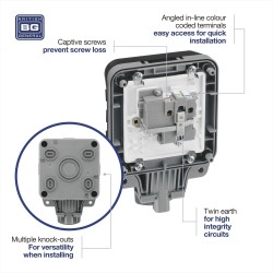 BG Weatherproof Socket 1G 13A Switched Single IP66