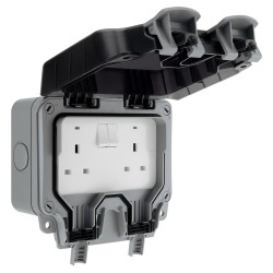 BG Weatherproof Socket 2G 13A Switched Double IP66