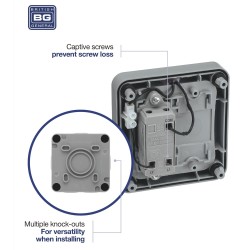 BG Weatherproof Switch 20A 2 Way Retractive IP66