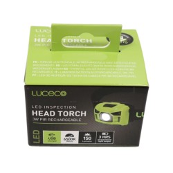 Luceco Rechargeable LED Head Torch With PIR