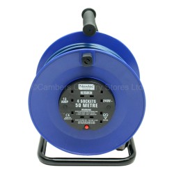 Masterplug Extension Lead Cable Reel 4 Gang 240v 50m