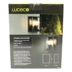 Luceco Azurar Exterior Wall LED Lantern Light Twin Black