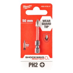 Milwaukee Shockwave 50mm PH2 Screwdriver Bits 10 Pack