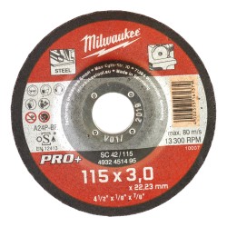 Milwaukee Pro+ Cutting Disk 115mm x 3mm Steel