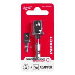 Milwaukee Shockwave 1/4" Socket Adaptor 1/4" - 1/2"