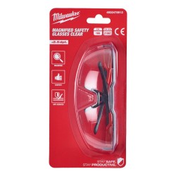 Milwaukee Clear Safety Glasses +2.5 Magnified