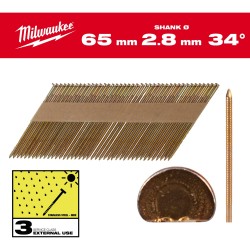 Milwaukee Nails 34° DHead 2.8 / 63mm