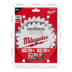 Milwaukee Circular Saw Twin Blade 165mm x 5/8" 24teeth