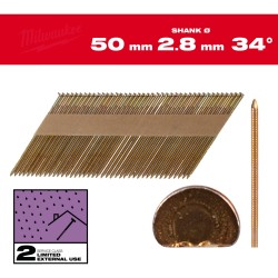 Milwaukee Nails 34° DHead 7.4x2.8 / 50mm RS