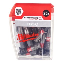 Milwaukee Shockwave 25mm T25 Screwdriver Bit 25 Pack
