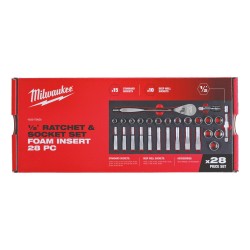 Milwaukee Rachet & Socket Set 1/2" 28pc