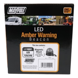 Maypole LED Beacon 12/24v Amber Magnetic Mount