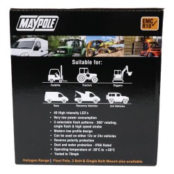 Maypole LED Beacon 12/24v Amber Magnetic Mount