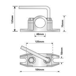 Maypole Jockey Wheel Clamp Ribbed 48mm