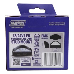 Maypole LED Number Plate Lamp 10-30v Stud Mount
