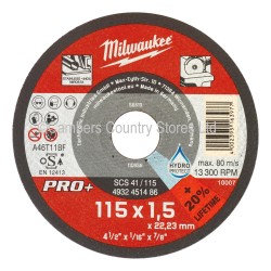 Milwaukee Pro+ Cutting Disk 115mm x 1.5mm Steel