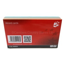 5 Star Office Record Cards 100 Pack 127mm x 76mm