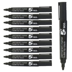 5 Star Office Eco Permanent Marker Pen Bullet Tip 10pk