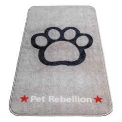 Pet Rebellion Barrier Rug XL Grey Paw 57cm x 110cm