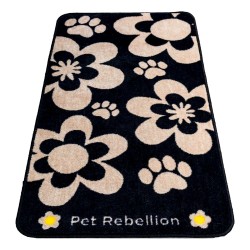 Pet Rebellion Barrier Rug XL Black Flower 57cm x 110cm