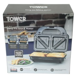 Tower 3 In 1 Snack & Sandwich Maker Deep Fill
