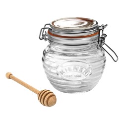 Kilner Clip Top Round Honey Pot & Dipper 0.4 Litre