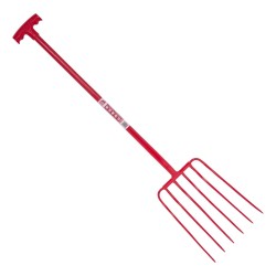 Red Gorilla Manure Fork 6 Prong T Handle