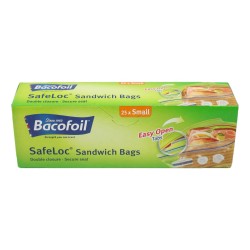Bacofoil Safeloc Sandwich Bags Small 25 Pack