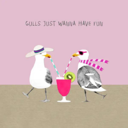 Sally Scaffardi Design Card Gulls Just Wanna Have Fun