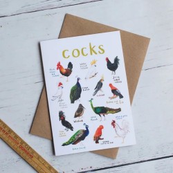Sarah Edmonds Greeting Card Cocks