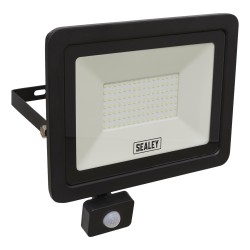Sealey LED Floodlight Extra Slim Wall Mount & PIR 100w